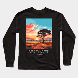 A Pop Art Travel Print of the Serengeti National Park - Tanzania Long Sleeve T-Shirt